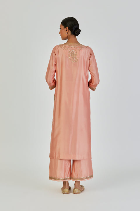 Lubena Kurta and Pant-Salmon Pink