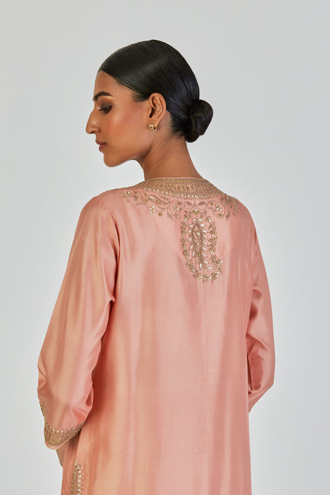 Lubena Kurta and Pant-Salmon Pink