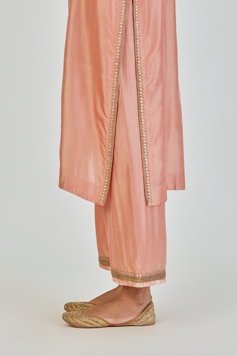 Lubena Kurta and Pant-Salmon Pink