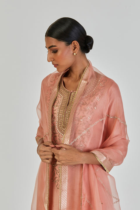 Ila Dupatta-Salmon Pink