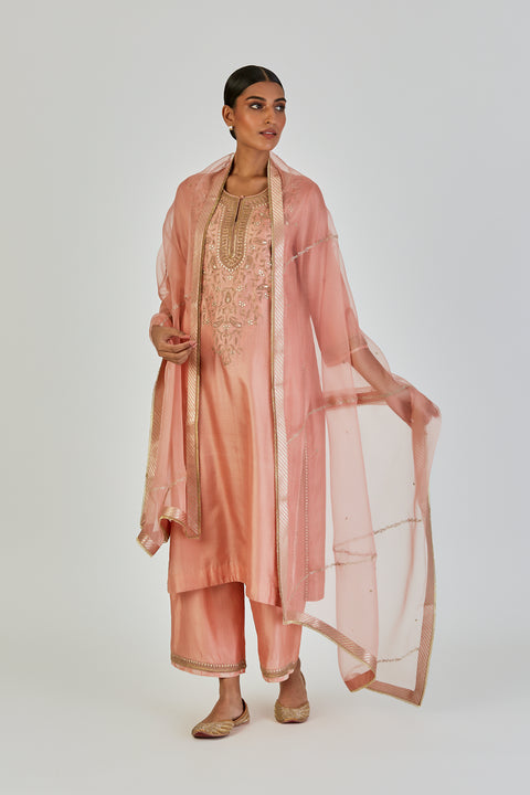 Ila Dupatta-Salmon Pink