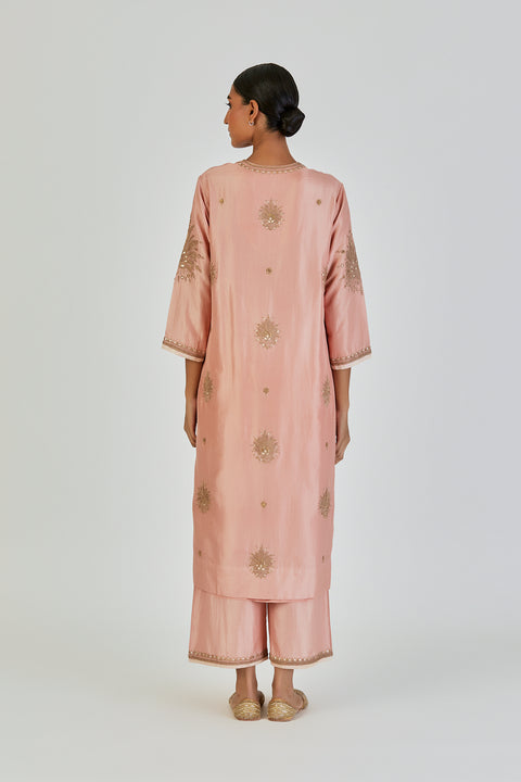 Tanisha Kurta and Pant-Salmon Pink