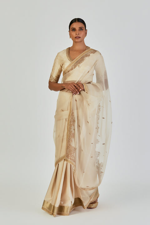 Deeba Saree-Ivory