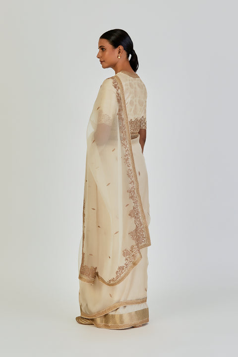 Deeba Saree-Ivory