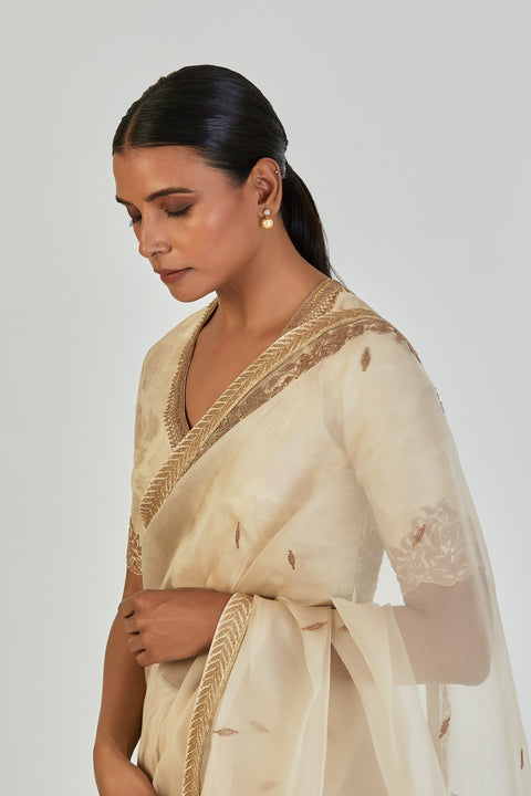 Deeba Saree-Ivory
