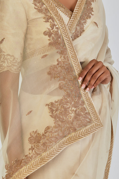Deeba Saree-Ivory