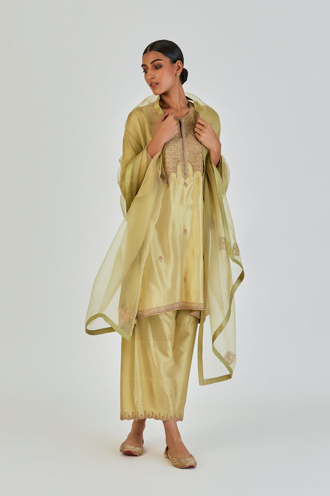 Indrani Kurta and Pant-Sea Green