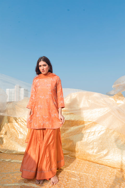 Divya Kurta and Sharara-Orange