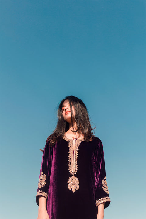 Mehrun Kurta and Sharara-Purple