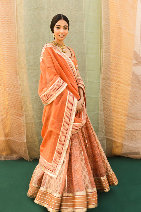 Aashvi Lehenga Set-Orange