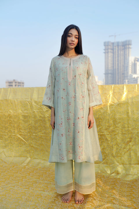 Mangala Kurta and Pant-Powder Blue