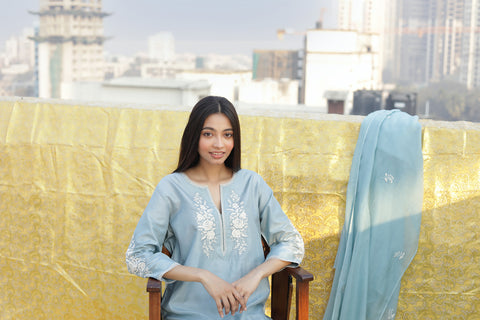 Gauri Dupatta-Powder Blue