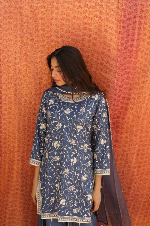 Hansika Dupatta-Indigo