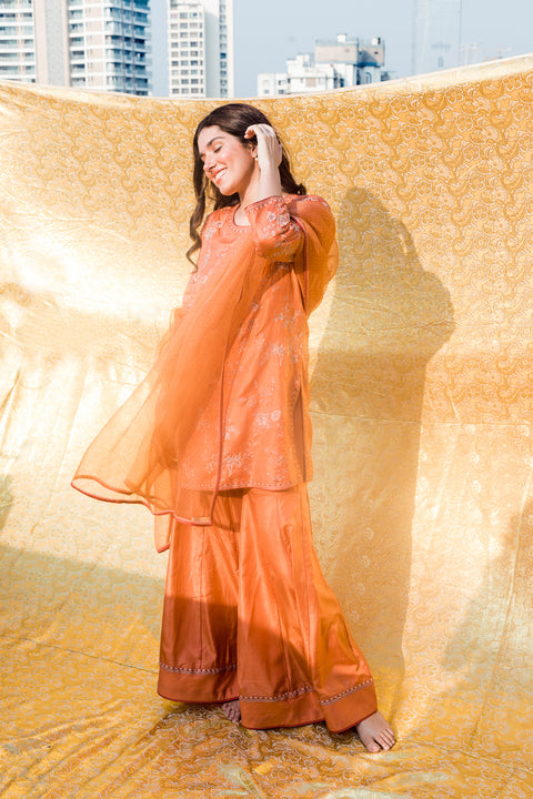 Divya Kurta and Sharara-Orange
