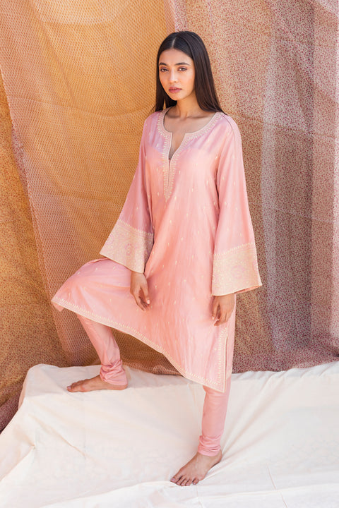 Aradhana Kurta and Pant-Salmon Pink