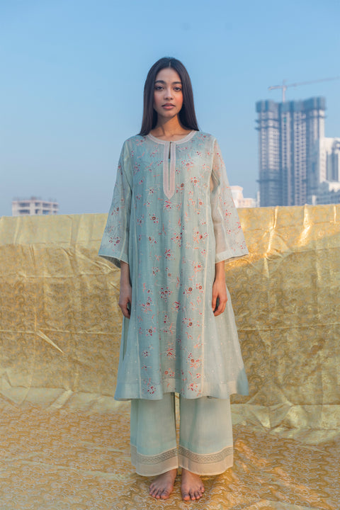 Mangala Kurta and Pant-Powder Blue