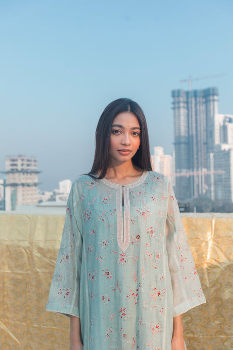 Mangala Kurta and Pant-Powder Blue