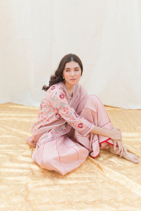 Adhira Kurta and Sharara-Pink