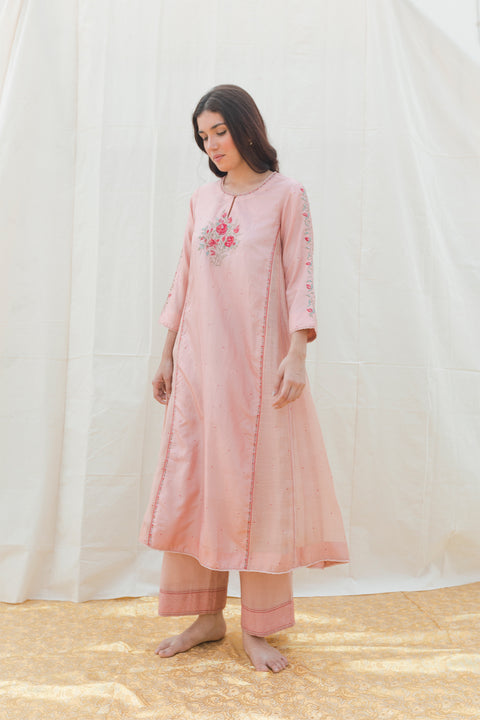 Reha Kurta and Pant-Salmon Pink