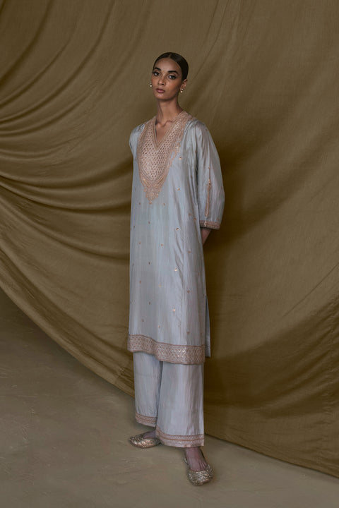 Barkha Kurta and Pant-Sage Blue