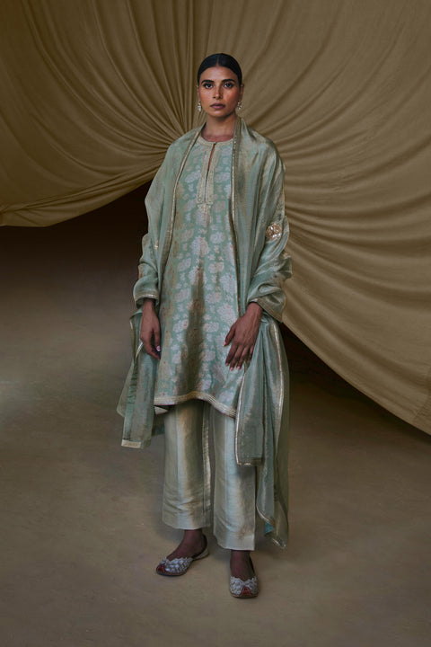 Damini Kurta and Pant-Sage Blue