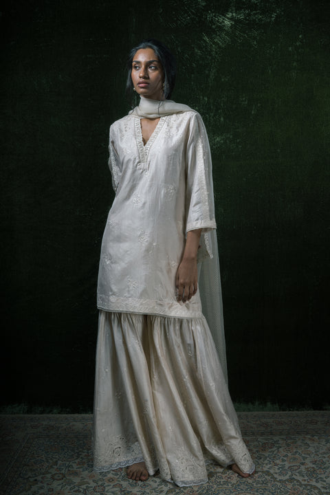 Nidhi Kurta and Sharara-Ivory