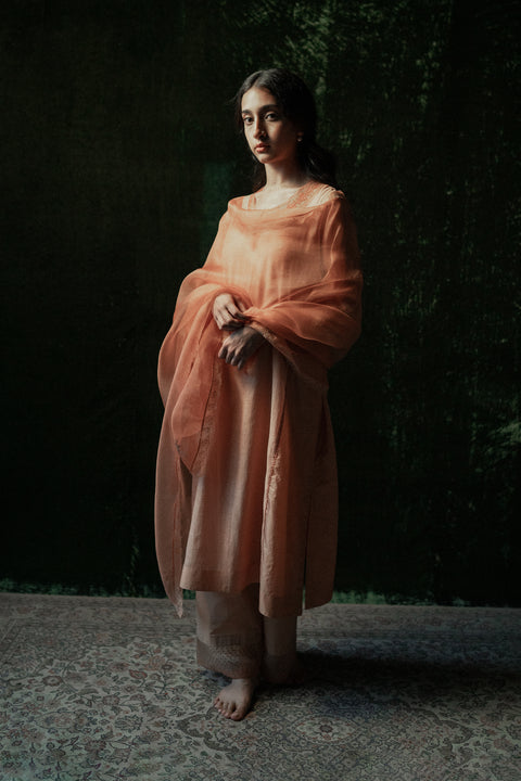 Najma Kurta and Pant-Light Orange