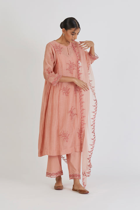 Farida Dupatta-Salmon Pink
