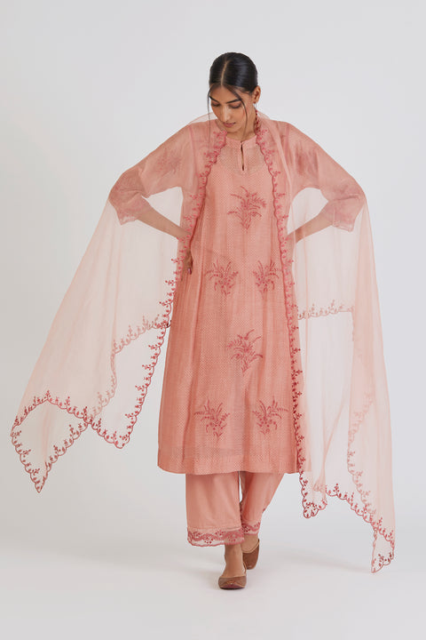 Farida Dupatta-Salmon Pink