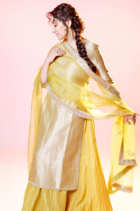 Spriha Kurta and Pant-Lime Green