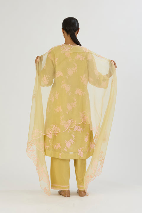 Uditi Dupatta - Lime Yellow