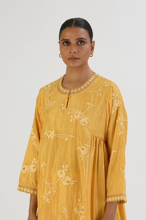 Janvi Kurta and Pant - Yellow