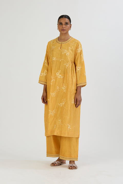 Janvi Kurta and Pant - Yellow