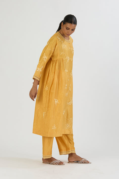 Janvi Kurta and Pant - Yellow