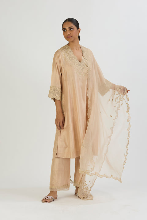 Vriti Kurta and Pant - Beige