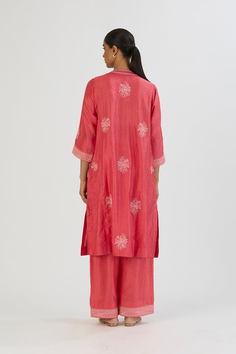 Aadhya Kurta and Pant - Dark Pink