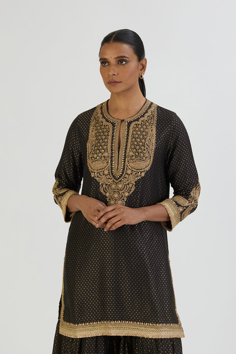 Aza Kurta and Sharara - Black