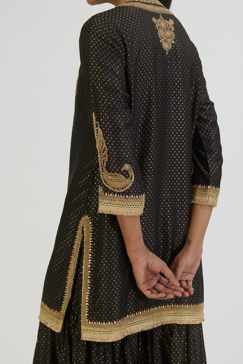 Aza Kurta and Sharara - Black