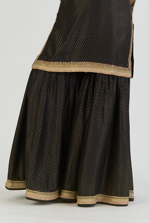 Aza Kurta and Sharara - Black