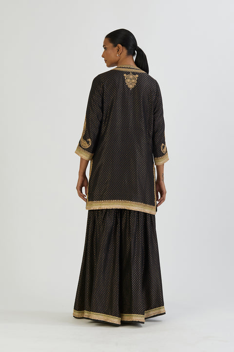 Aza Kurta and Sharara - Black