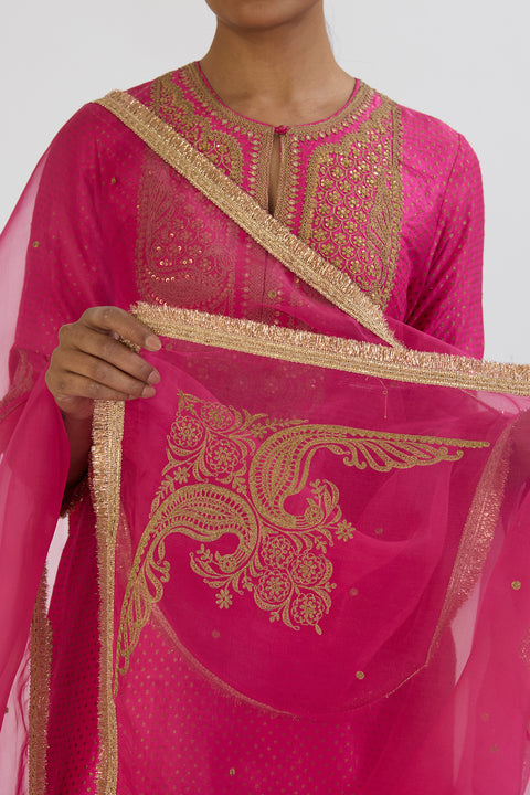 Aza Dupatta - Fuschia