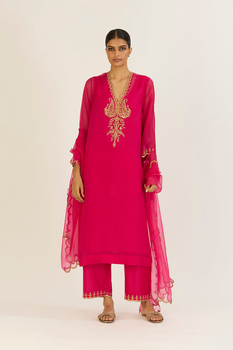 Rysa Kurta & Pant - Fuschia