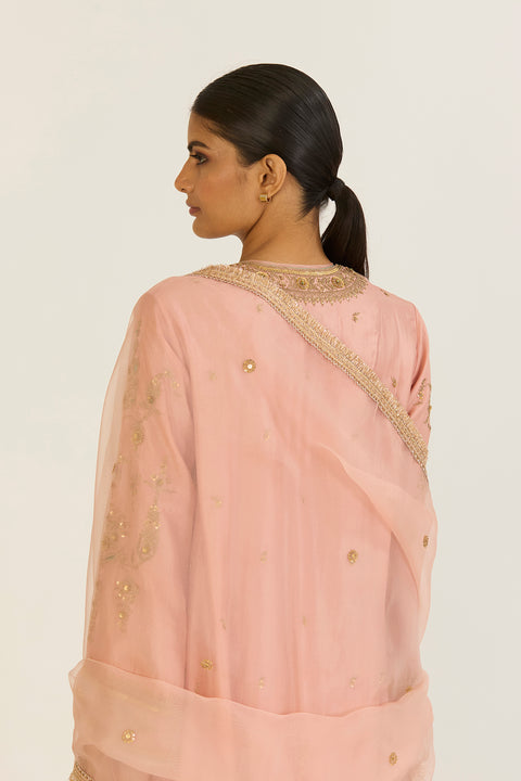 Almas Dupatta - Salmon Pink