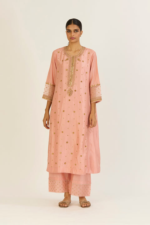 Druti Kurta & Pant - Salmon Pink