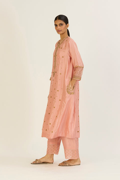 Druti Kurta & Pant - Salmon Pink