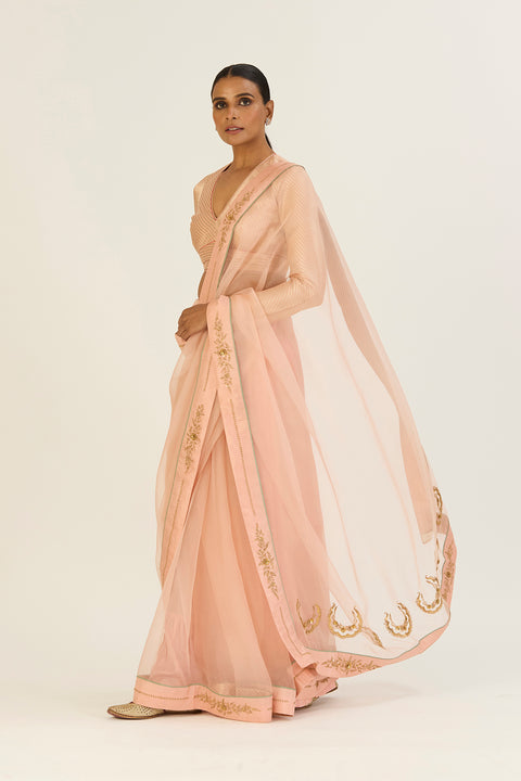 Anamika Saree - Salmon Pink