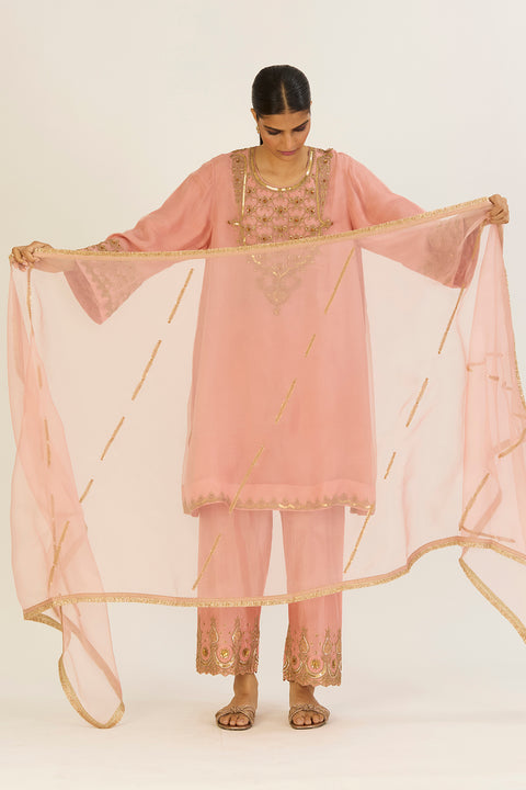 Alta Dupatta - Salmon Pink