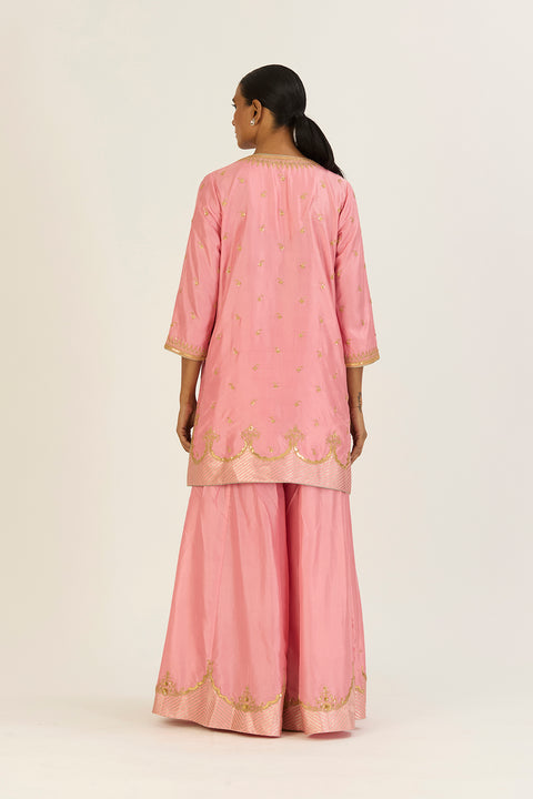 Kripa Kurta & Sharara - Salmon Pink