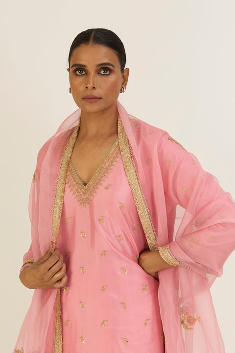 Kripa Kurta & Sharara - Salmon Pink