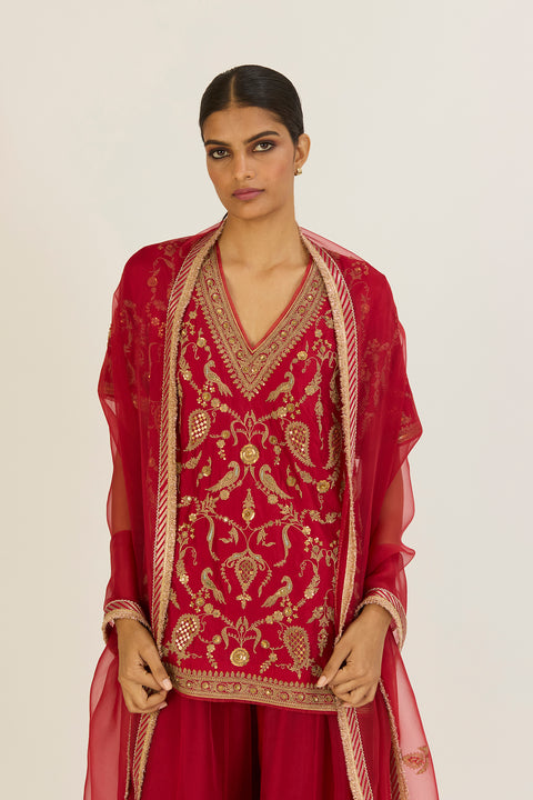 Anvi Kurta & Gharara - Red